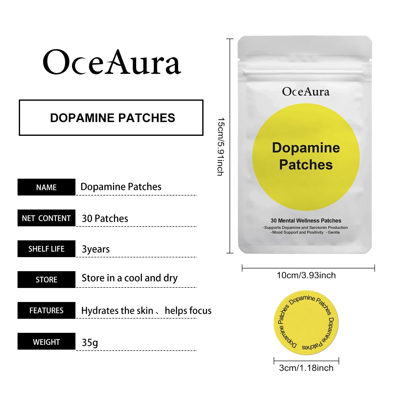 Dopamine Body Care Wellness Patches - Intensive Hydration
