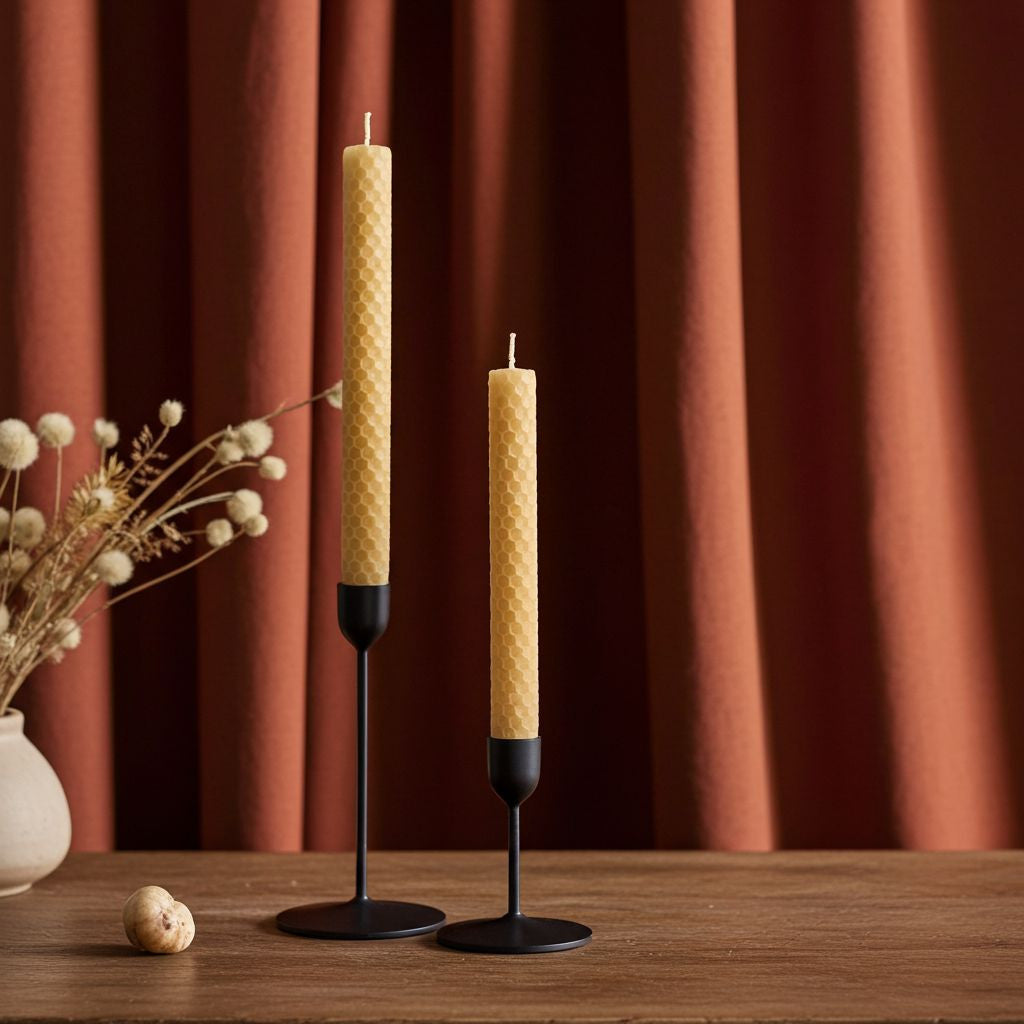 Hand-Dipped Beeswax Taper Candles Australian Made ardio