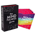 Mindfulness game box and cards with colorful design on a white background